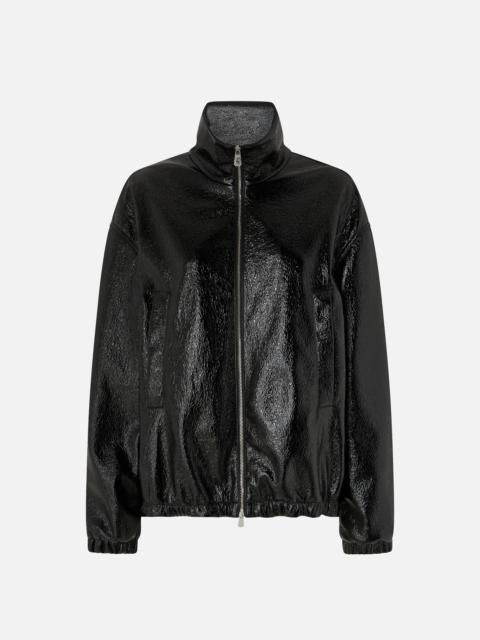 OVERSIZED PATENT-EFFECT BOMBER JACKET