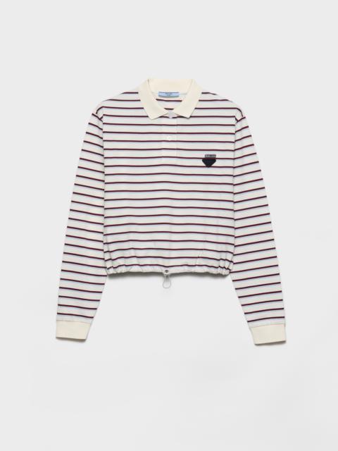 Striped piqué polo shirt