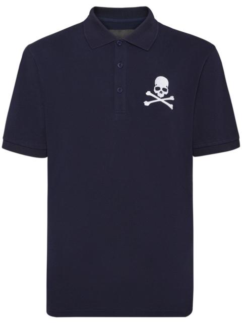 Skull & Bones embroidered cotton polo shirt