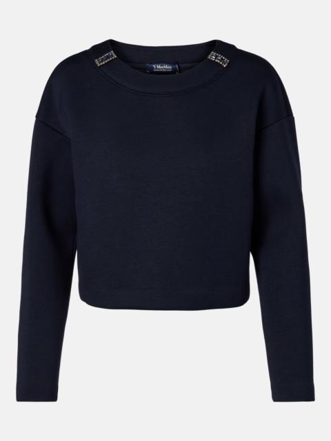 Embellished jersey sweatshirt