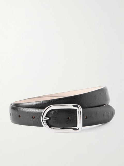 Mija Ostrich-effect Leather Belt