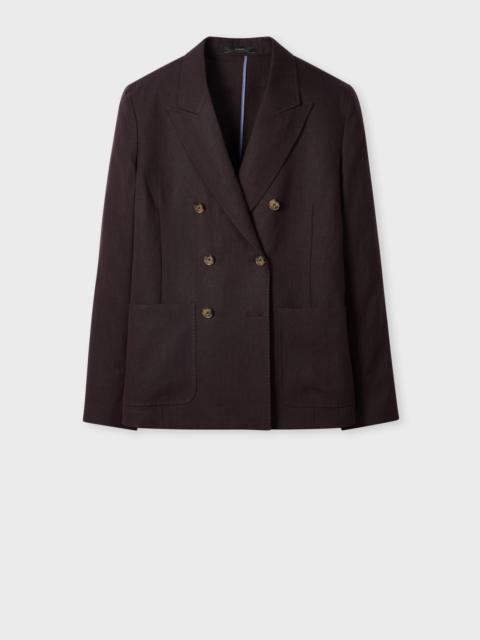 Women's Aubergine Double Breasted Blazer