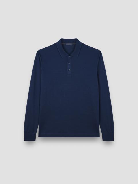 TWO-TONE PIQUÉ COTTON POLO SHIRT WITH SHARK FIN EMBROIDERY