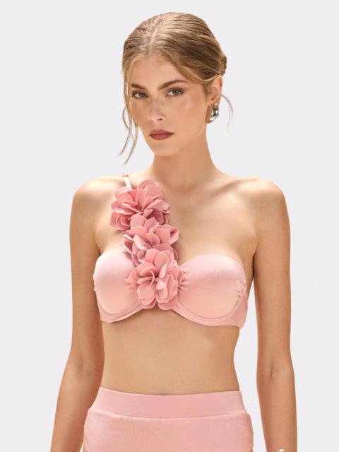 LAGOA LYCRA FLOWER APPLIQUE BIKINI TOP