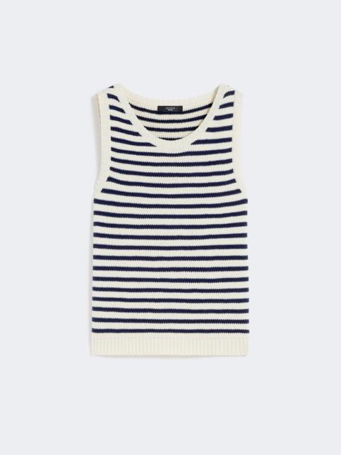 Ribbed cotton yarn jumper - NAVY