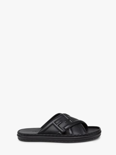 Black leather sandals