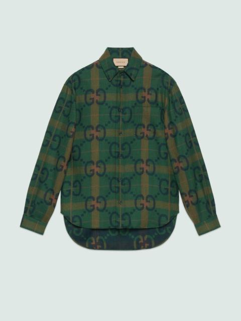 Jumbo GG check wool shirt