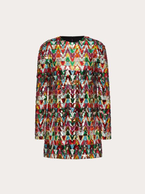 EMBROIDERED CHIFFON DRESS