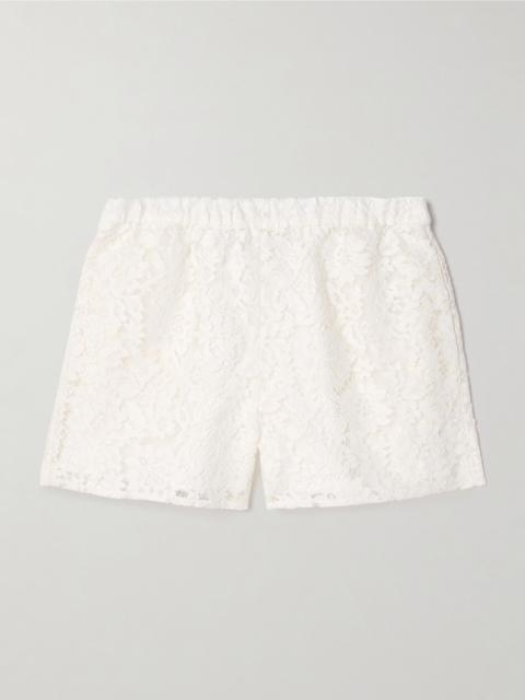 Printed corded lace shorts Off-white