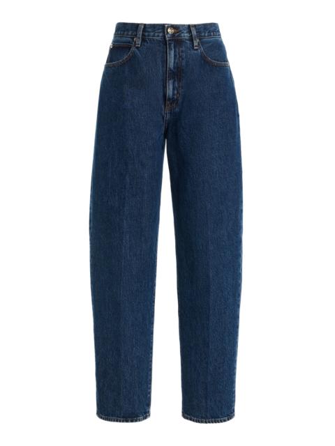 The Neat High-Rise Barrel-Leg Jeans dark wash