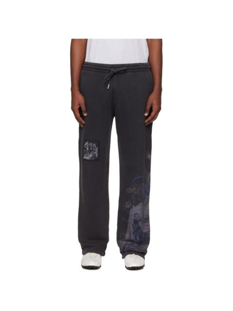 Black Faded Painting Sweatpants