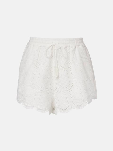 Broderie anglaise cotton shorts