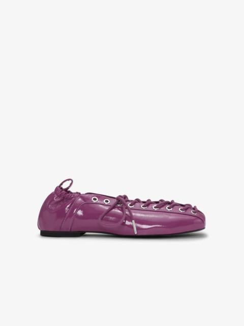 PURPLE LACE-UP BALLERINAS