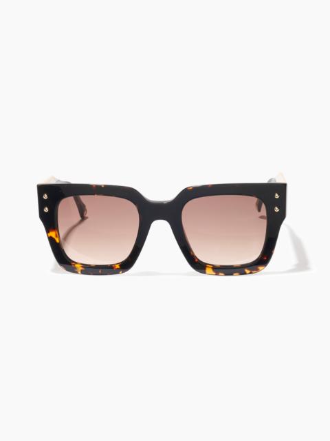 Square Frame Sunglasses With Contrast Temples