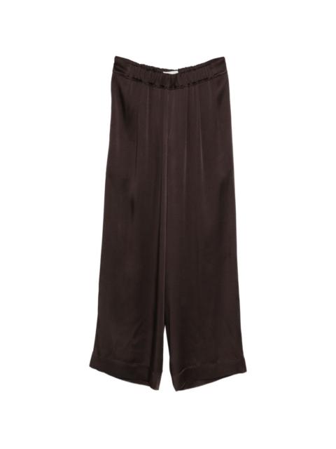 pleated front palazzo trousers