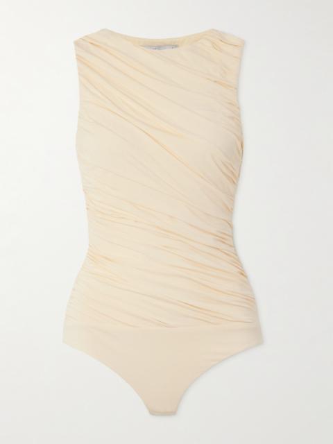 Ora Ruched Stretch-bamboo Jersey Bodysuit