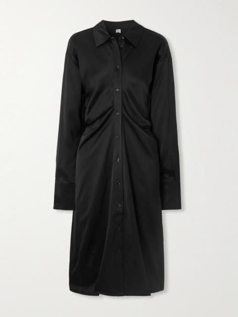 Draped Satin-crepe Midi Dress