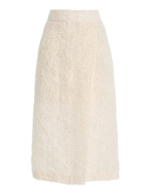 Lela Knit Midi Wrap Skirt ivory