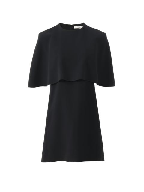 SHORT CAPE DRESS IN VISCOSE CRÊPE