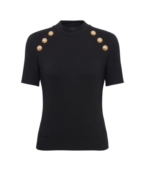 6-buttons jersey T-shirt