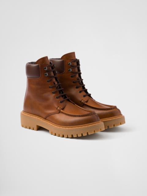 Leather lace-up boots