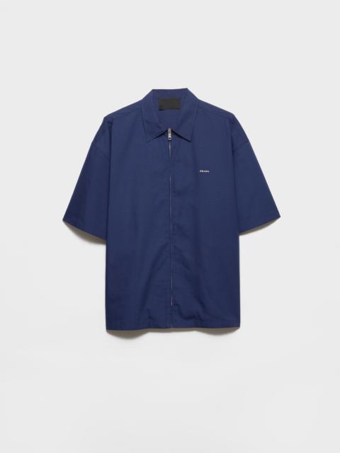 Short-sleeved technical cotton shirt