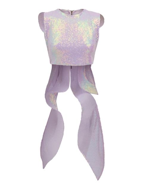 Substance Sequined Crop Top purple