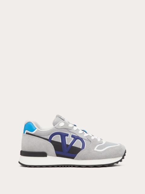 VLOGO PACE LOW-TOP SNEAKER IN SPLIT LEATHER, FABRIC AND CALF LEATHER