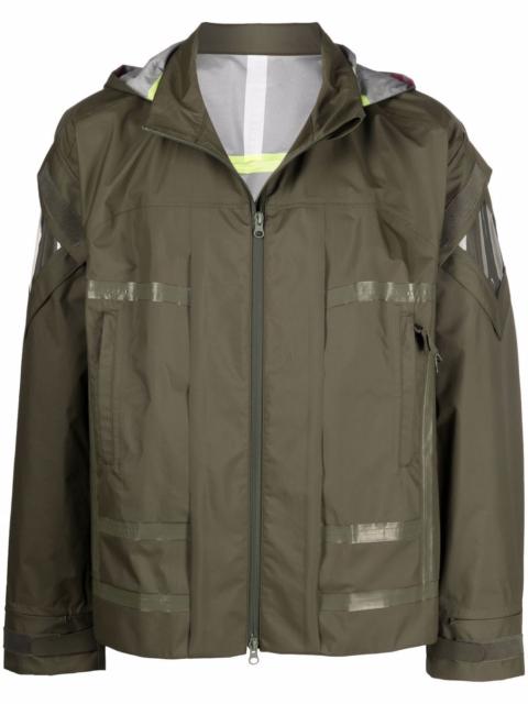 A-print hooded jacket