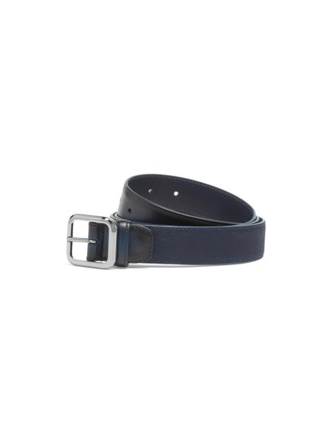 Blue leather and nylon adjustable belt