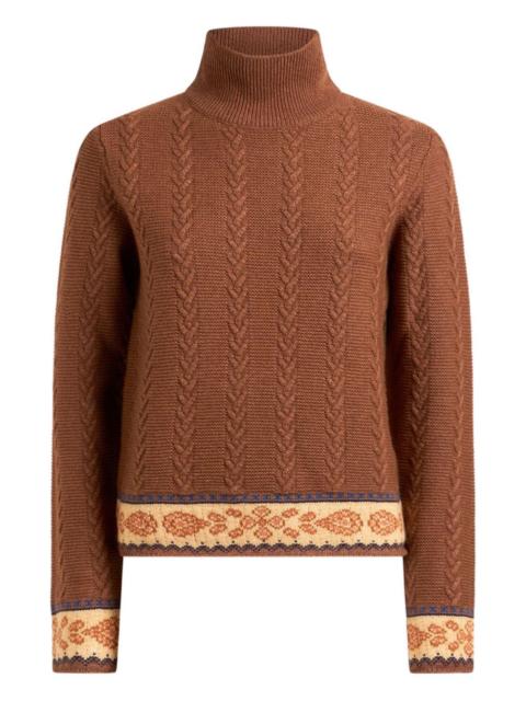 cable-knit patterned sweater