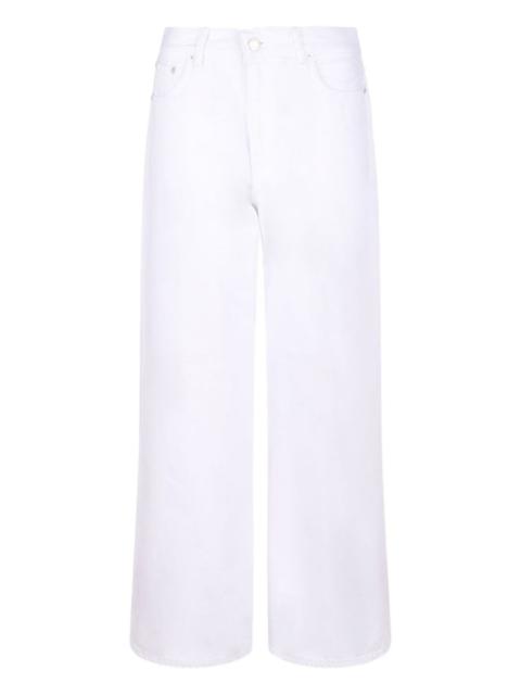 buttoned wide-leg jeans