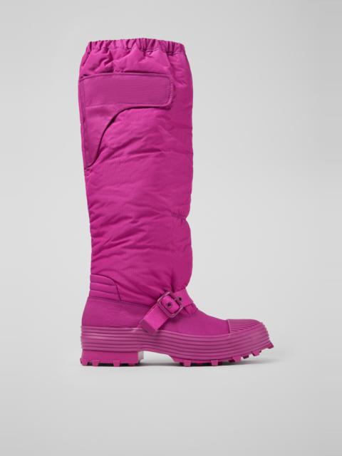 Purple padded high boots