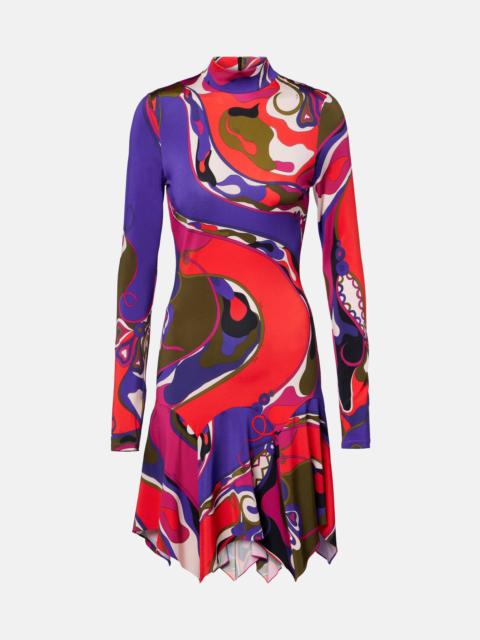 Orchidee jersey minidress