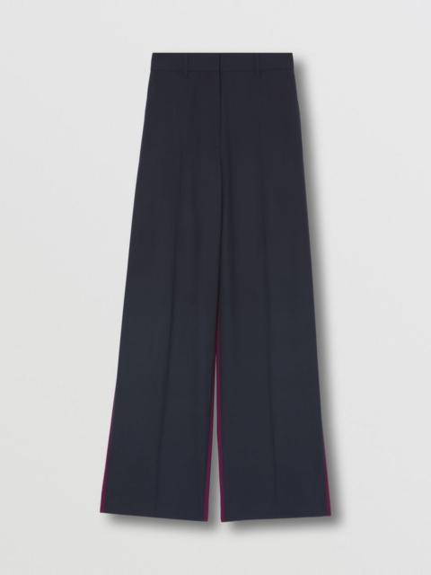 Two-tone Wool Wide-leg Trousers