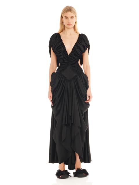 BLACK SATIN DIAMOND DRESS