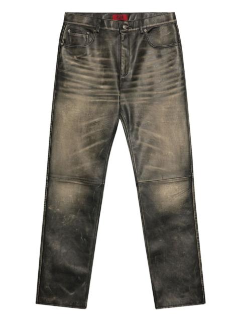 Leather Five-Pocket "Black" jeans