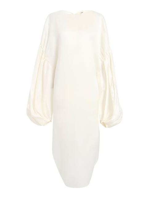 Zelma Oversized Silk Maxi Dress ivory
