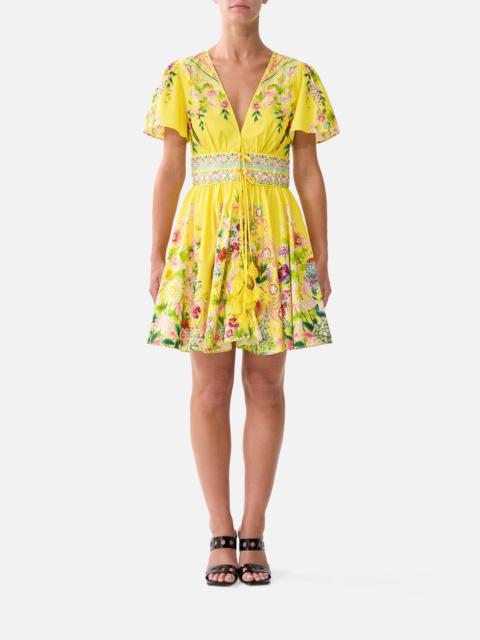 DEEP V MINI DRESS WITH TIES