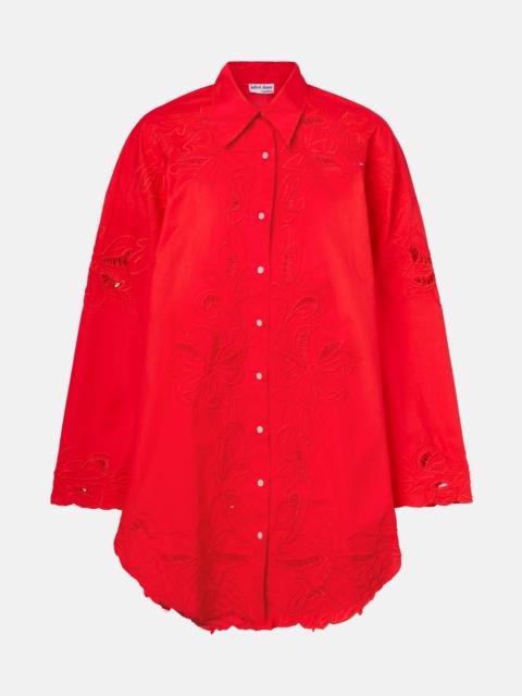 Broderie anglaise cotton poplin shirt