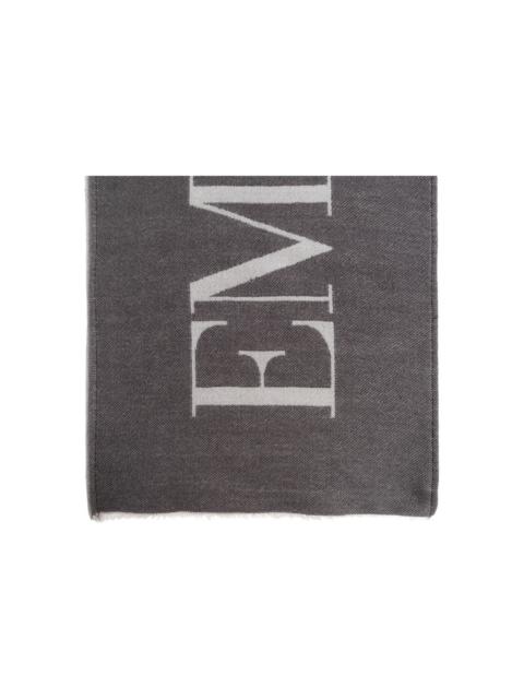 logo wool scarf