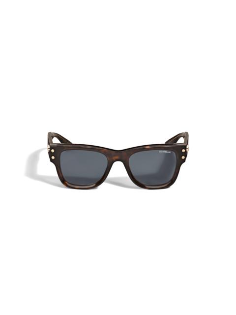 Squared Sunglasses with Havana Coloured Acetate Frame