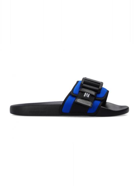 Burberry Fastener Slides Black Blue