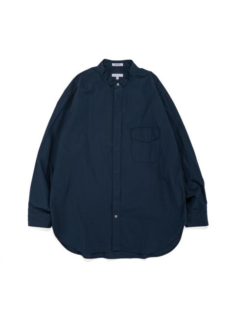 Wing Collar Shirt Dark Navy Cotton Broadcloth