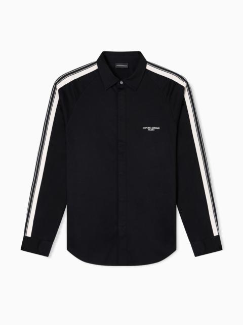 ASV SLIM-FIT SHIRT IN LYOCELL-BLEND JERSEY WITH BANDS