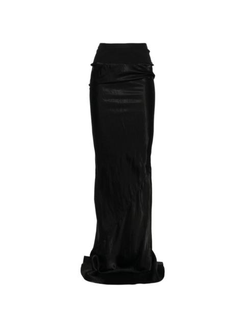ruched maxi skirt