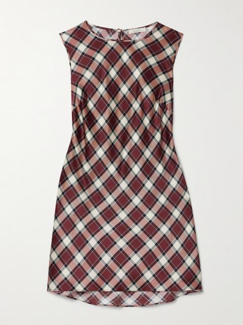 Alamere Checked Silk-satin Mini Dress