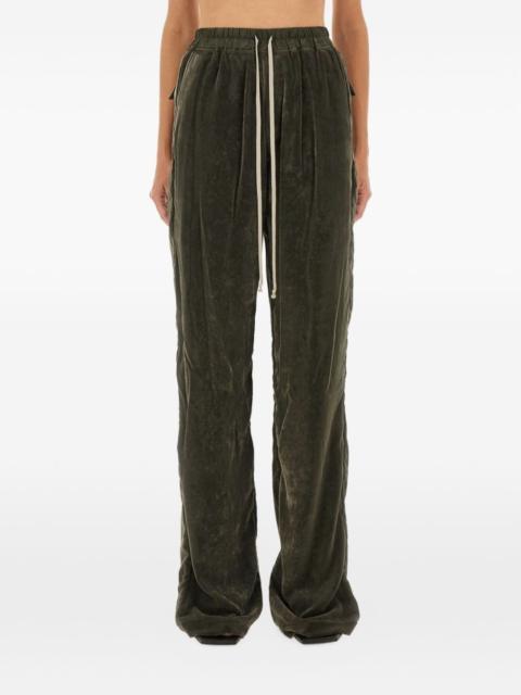 velvet-texture trousers