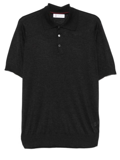 fine-knit polo shirt