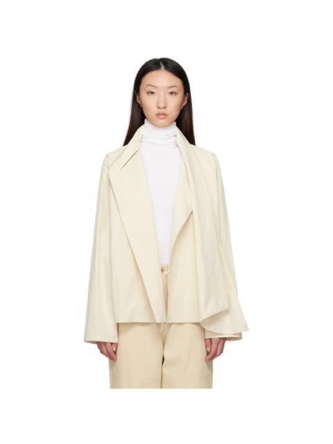 Beige Scarf Short Trench Jacket